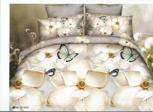 3D Duvet Bedding White Flower / Butterfly