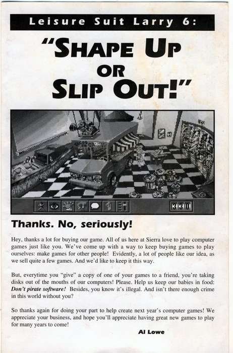 Leisure Suite Larry 6 - Shape up or Slip Out CD for MS-DOS/Windows 3.1