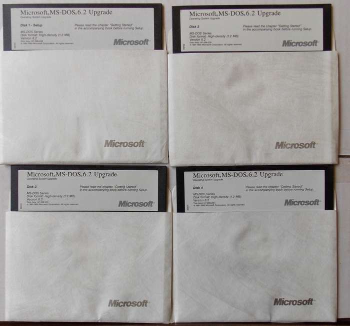 Microsoft MS-DOS 6.2 Upgrade Installation Disks 1.2mb 5.25 inch Floppy