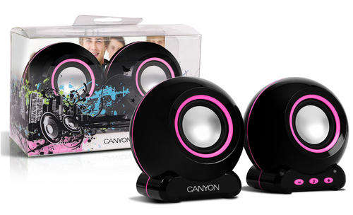 Canyon Mini Laptop USB Speakers Pink USB 2.0