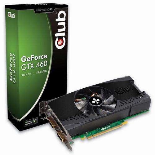 Club 3D GeForce GTX 460 1GB - 256-bit, 675MHz Clock