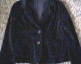 JET. BLACK VELVET. 2 POCKET. 2 BUTTON JACKET. SIZE: 12/36