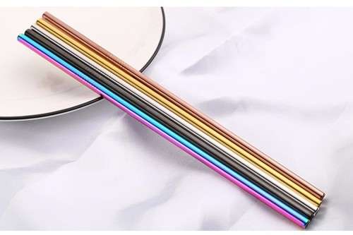 Stainless Steel Straws ( Black | Gold | Rose Gold | Silver | Rainbow)