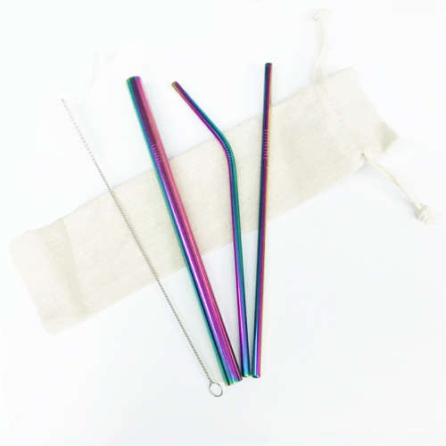 Stainless Steel Straws ( Black | Gold | Rose Gold | Silver | Rainbow)