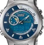 Casio Ana-Digi Marine Gear Moon Phase Watch MRP-703 Stainless Steel