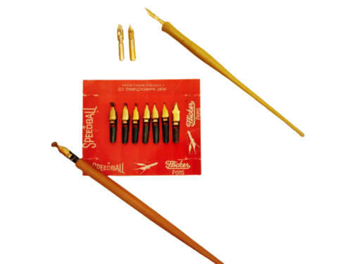 CALLIGRAPHY SET: NIB HOLDERS, NIBS, INSTRUCTIONS AND LEARNER EXERCISES