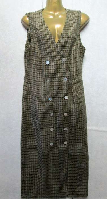 c1990's Houndstooth Patterned Dress - Size 32