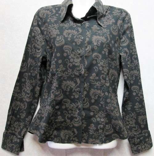 100% Cotton Dark Brown Patterned Guess Shirt - Size M
