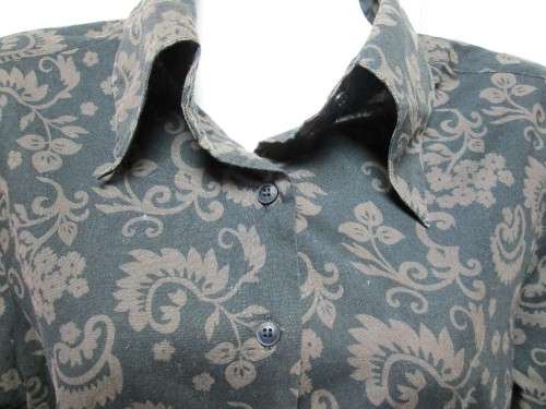 100% Cotton Dark Brown Patterned Guess Shirt - Size M