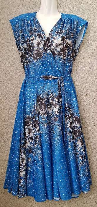 Vintage Polyester Patterned Dress - Size 34