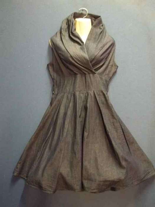 Lined Denim Dress With Netting Petticoat - Size 36 * Quality Brand