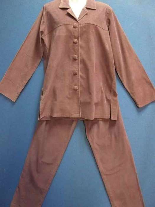 Fine Corduroy Dusty Purple Two Piece, Made In Thailand (Pants Waist Elasticated) - Size L (Unworn)