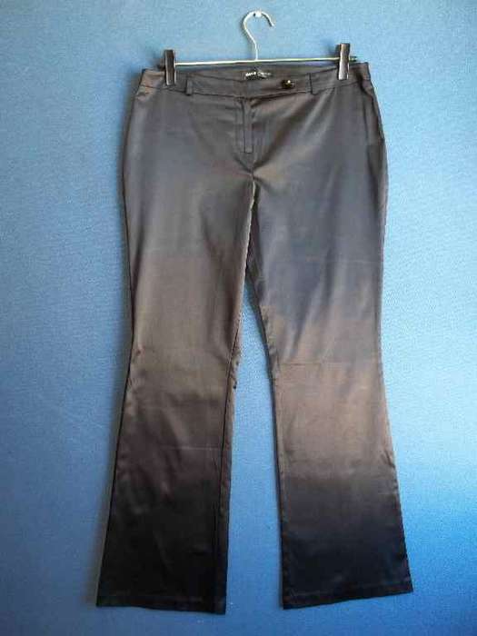 Stretch Black Satin Pants - Size 34 (Waist 82cm, Hips 98cm) * Quality Brand