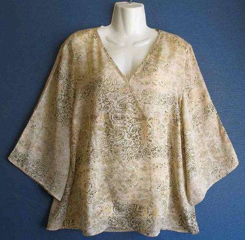 Patterned Beige Lightweight Polyester Top - Chest 106cm