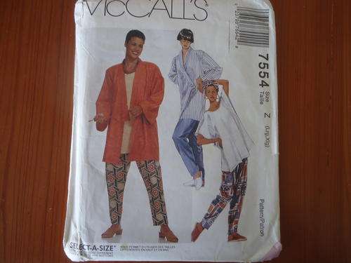 McCALL'S  PATTERN -7554  SIZE Z - LARGE AND EXTRA LARGE - UNCUT