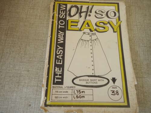 OH SO EASY  PATTERN  "BASQUE SKIRT WITH BUTTONS" SIZES 38"