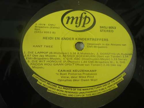 CARIKE KEUZENKAMP "HEIDI - DIE DAPPER MUIS HASS DAS, BENNIE BOEKWURM" 1978  MFP STEREO LP
