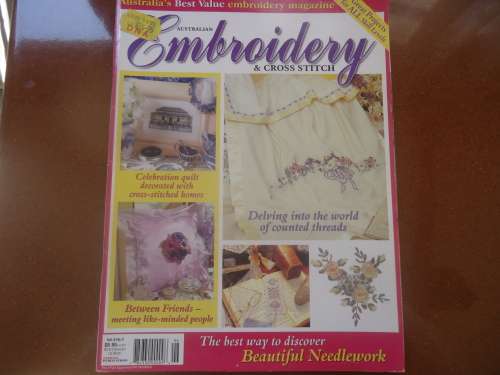 AUSTRALIAN EMBROIDERY  & CROSS STITCH VOL 8 NO 2 -  102 PAGE MAGAZINE