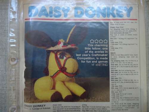 YOUR FAMILY - OCTOBER 1979  DAISY DONKEY - FINISHED HEIGHT 29 CM IN SITTING POSITION