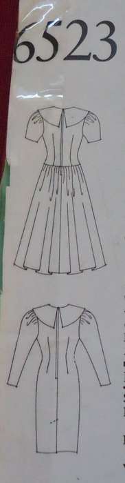 NEW LOOK PATTERNS 6523 WIDE COLLAR DRESS SEVEN SIZES IN ONE 6 - 18 COMPLETE-CUT TO 10