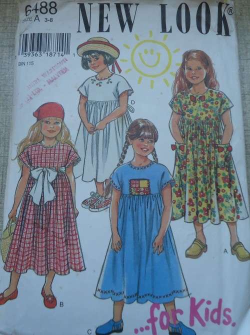 NEW LOOK PATTERNS 6488  PRETTY GIRL'S DRESSES  SIX SIZES IN ONE 3 - 8 YEARS