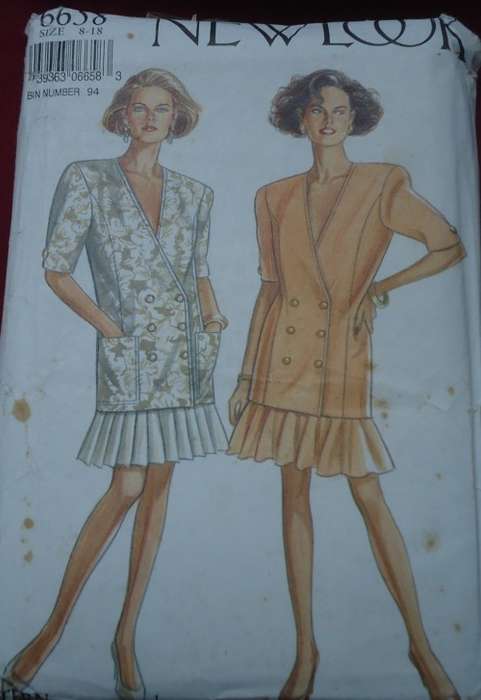 NEW LOOK PATTERNS 6658  V NECK TOP & FRILL SKIRT SIX SIZES IN ONE 8 - 18 COMPLETE- CUT TO SIZE 18