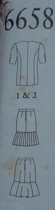 NEW LOOK PATTERNS 6658  V NECK TOP & FRILL SKIRT SIX SIZES IN ONE 8 - 18 COMPLETE- CUT TO SIZE 18