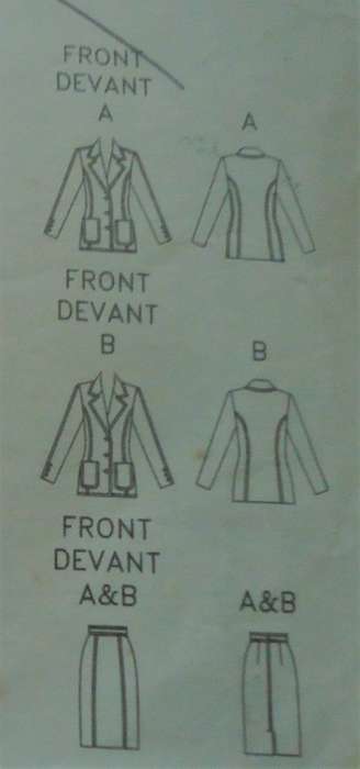 VOGUE CAREER PATTERNS -7621 SKIRT SUIT SIZE  12 + 14 + 16 COMPLETE