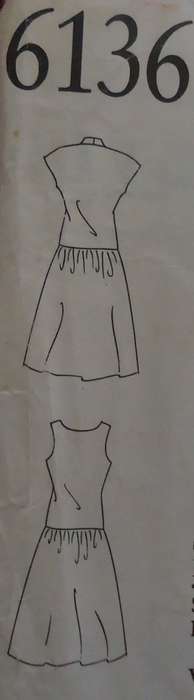 NEW LOOK PATTERNS 6136-6 SIZES IN ONE- HIPSTER DRESS - KNITTED FABRICS SIZES 8 - 18 - COMPLETE