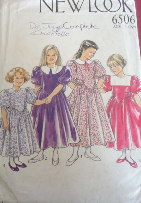 NEW LOOK PATTERNS 6506 GIRL`S DRESS IN 4 STYLES SIZES 3 - 10 YEARS  COMPLETE-UNCUT-F/FOLDED