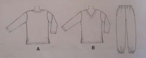 McCALL'S PATTERN 8467 KIDS TOPS & PULL ON PANTS SIZE MEDIUM = 5 - 6 YEARS COMPLETE
