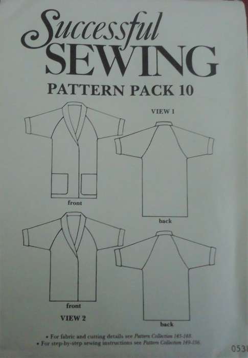 SUCCESSFUL SEWING  PATTERN PACK 10 WARM COAT IN TWO LENGTHS  SIZE 8 - 18