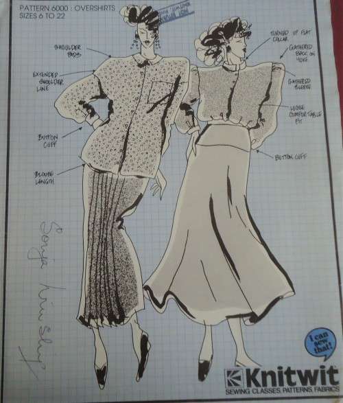 KNITWIT PATTERNS 6000 "OVERSHIRTS" SIZES 6 - 22