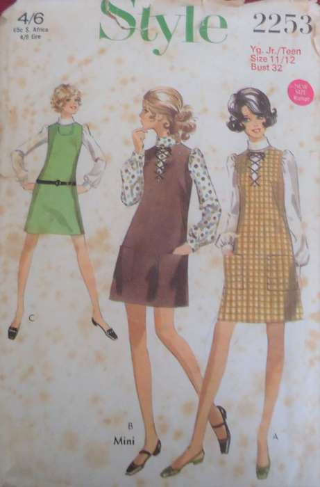 VINTAGE STYLE PATTERNS 2253 BLOUSE & PINAFORE TEEN SIZE 11/12 BUST 32" COMPLETE