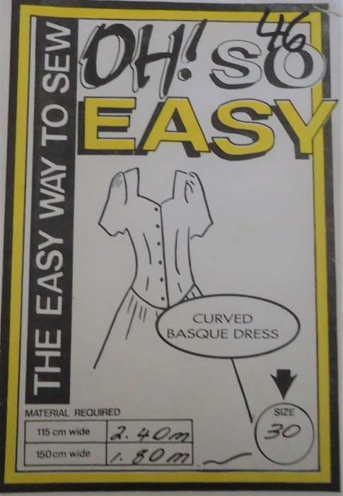 OH SO EASY  PATTERN 46 CURVED BASQUE DRESS  SIZE 30`- COMPLETE & UNCUT