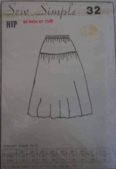 SEW SIMPLE PATTERNS #1255  STRAIGHT BASQUE SKIRT  SIZE 36` or  92 cm COMPLETE