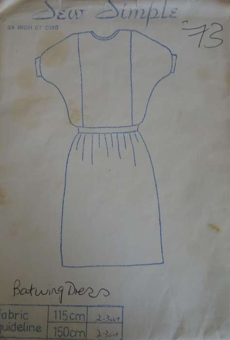 SEW SIMPLE PATTERNS #73  PEASANT DRESS  SIZE 28 OR 72 CM  COMPLETE