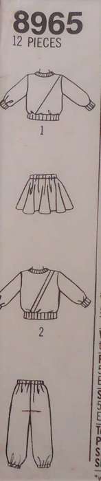 SIMPLICITY PATTERNS 8965 KIDS CASUAL TRACKSUIT-PANTS-TOP-SKIRT SIZE MD = 4 - 5 YEARS COMPLETE