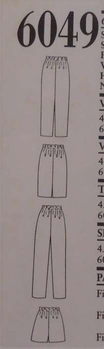NEW LOOK PATTERNS 6049 - 6 SIZES IN ONE SKIRT-SHORTS-PANTS  8 - 18 -COMPLETE