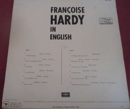 FRANCOIS HARDY IN ENGLISH -1980 VOGUE VINYL LP MMT 1045 - VERY CLEAN