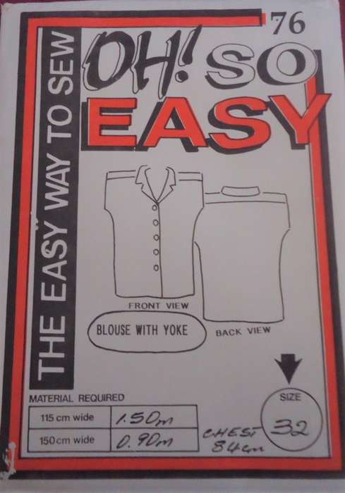 OH SO EASY  PATTERN 76 BLOUSE WITH YOKE SIZE 34-36-38 COMPLETE