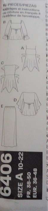 NEW LOOK PATTERN 6406 TOPS & SKIRTS SIZES 10 - 22 COMPLETE