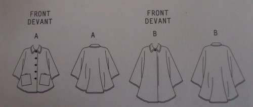 BUTTERICK PATTERN B4834  PONCHO SIZE B=LARGE-XLARGE (16-22) COMPLETE-UNCUT-FACTORY FOLDED