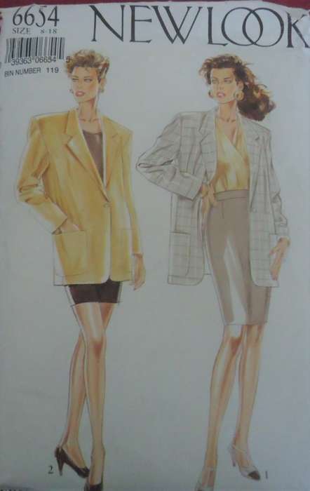 NEW LOOK PATTERNS 6654 JACKET & SKIRT SIZES 8 - 18 COMPLETE-UNCUT-F/FOLDED