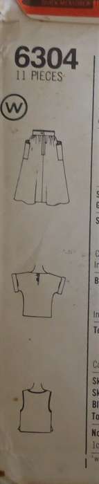 SIMPLICITY 6304 GIRL'S TOP SIZE H=7+8+10 YEARS ONLY TOP SUPPLIED