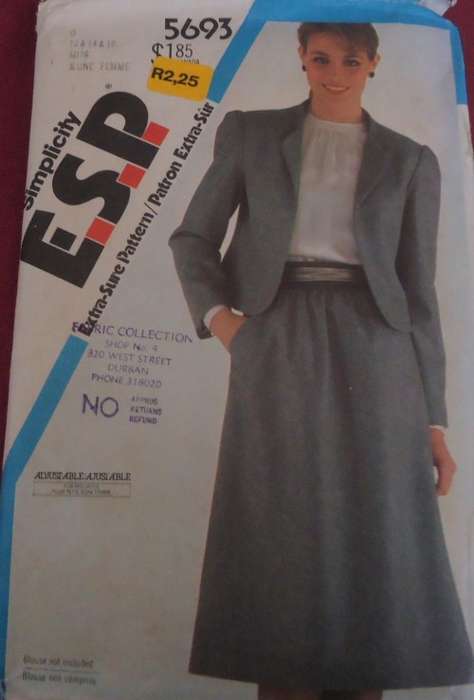 SIMPLICITY 5693 LINED JACKET & SKIRT SIZE 6-8-10 COMPLETE-UNCUT-/FOLDED