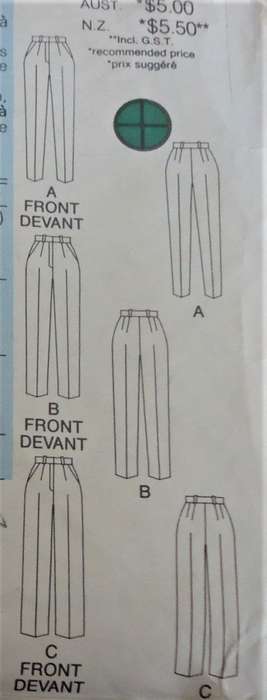 BUTTERICK 3474 PANTS SIZE 6-8-10 SEE LISTING