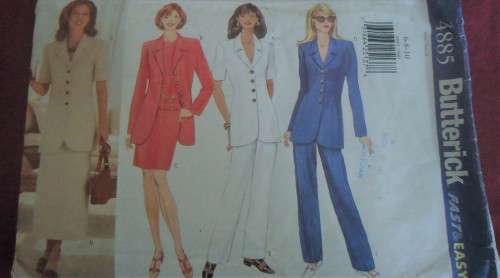 BUTTERICK 4885 JACKET-SKIRT-PANTS SIZE 6-8-10 COMPLETE-UNCUT