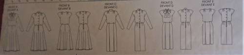VOGUE 1717  DRESS WITH JEWEL NECKLINE & COLLAR VARIATIONS SIZE8-10-12 COMPLETE