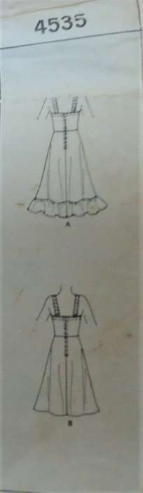 McCALL'S PATTERN 4535  SUMMER PINAFORE  SIZE 10 BUST 32 1/2"/83 CM COMPLETE